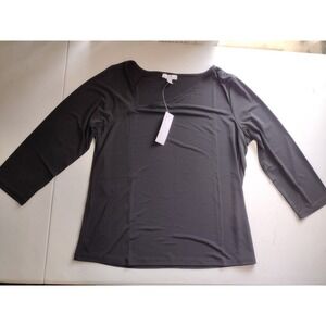 Shavonne Dorsey Women's Black‎ Top Long Sleeve V Neck Casual Blouse L